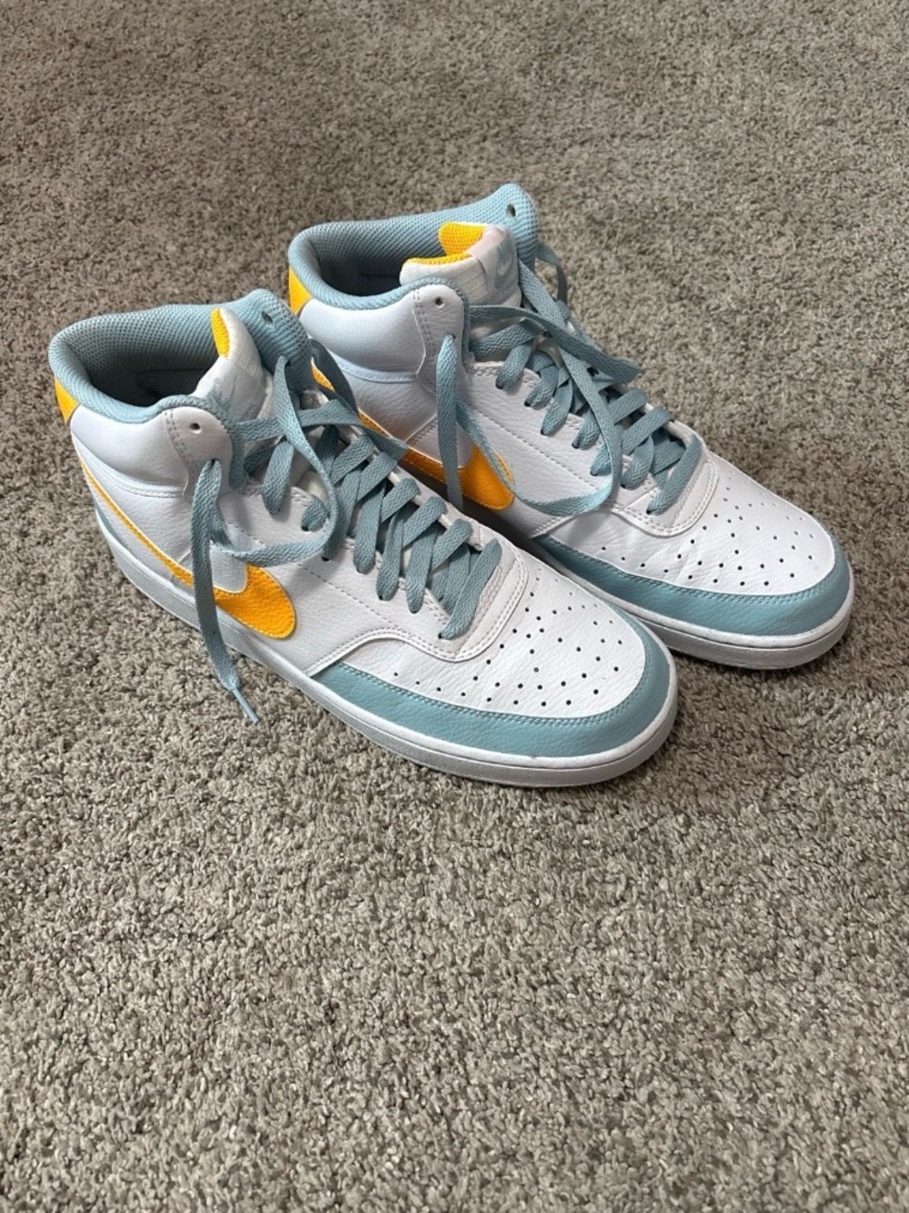 Size 10 - Nike Court Vision Next Nature Mid White Ocean Bliss